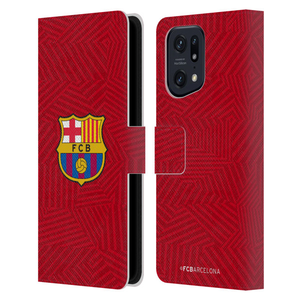 FC Barcelona Crest Red Leather Book Wallet Case Cover For OPPO Find X5 Pro