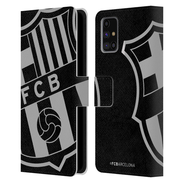 FC Barcelona Crest Oversized Leather Book Wallet Case Cover For Samsung Galaxy M31s (2020)