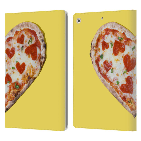 Pepino De Mar Foods Heart Pizza Leather Book Wallet Case Cover For Apple iPad 10.2 2019/2020/2021