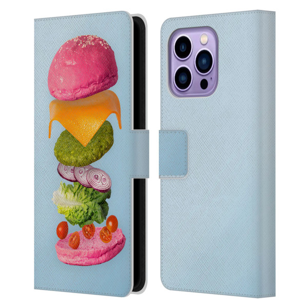 Pepino De Mar Foods Burger 2 Leather Book Wallet Case Cover For Apple iPhone 14 Pro Max
