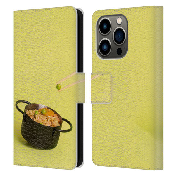 Pepino De Mar Foods Fried Rice Leather Book Wallet Case Cover For Apple iPhone 14 Pro