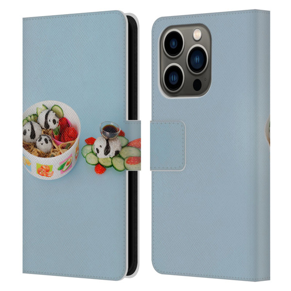 Pepino De Mar Foods Panda Rice Ball Leather Book Wallet Case Cover For Apple iPhone 14 Pro