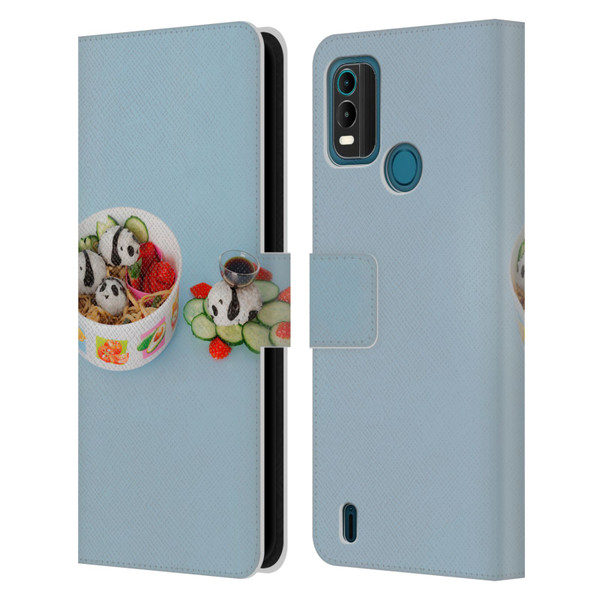 Pepino De Mar Foods Panda Rice Ball Leather Book Wallet Case Cover For Nokia G11 Plus