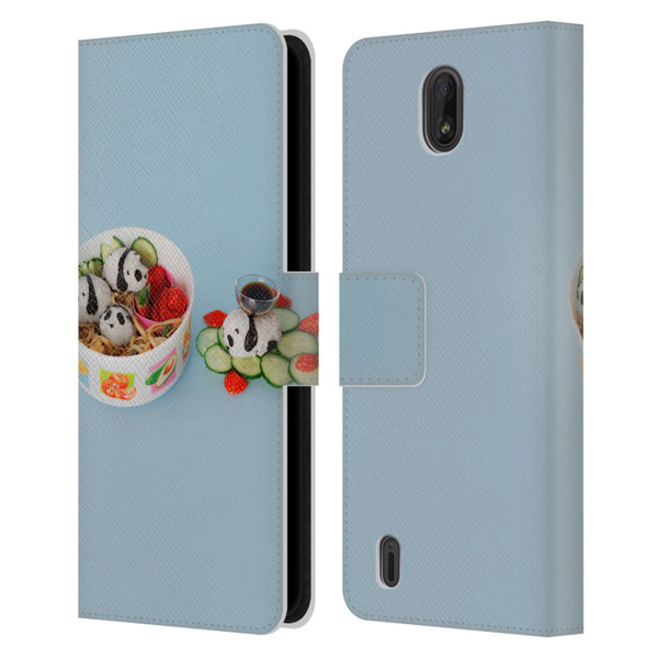 Pepino De Mar Foods Panda Rice Ball Leather Book Wallet Case Cover For Nokia C01 Plus/C1 2nd Edition