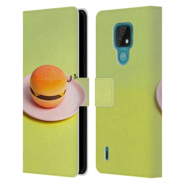 Pepino De Mar Foods Burger Leather Book Wallet Case Cover For Motorola Moto E7