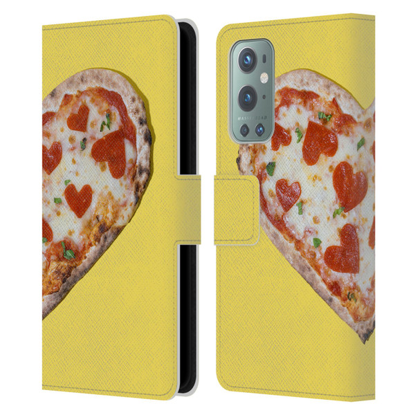 Pepino De Mar Foods Heart Pizza Leather Book Wallet Case Cover For OnePlus 9