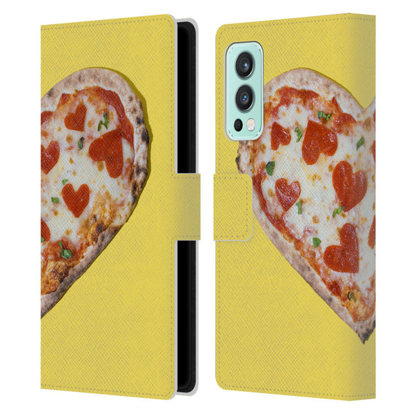 Pepino De Mar Foods Heart Pizza Leather Book Wallet Case Cover For OnePlus Nord 2 5G