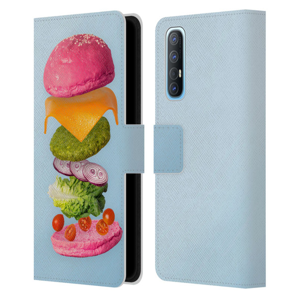 Pepino De Mar Foods Burger 2 Leather Book Wallet Case Cover For OPPO Find X2 Neo 5G