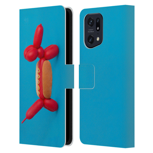 Pepino De Mar Foods Hotdog Leather Book Wallet Case Cover For OPPO Find X5
