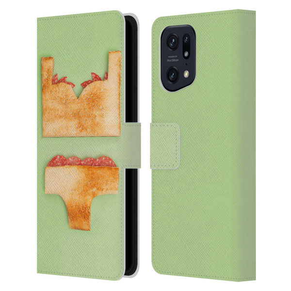 Pepino De Mar Foods Sandwich Leather Book Wallet Case Cover For OPPO Find X5