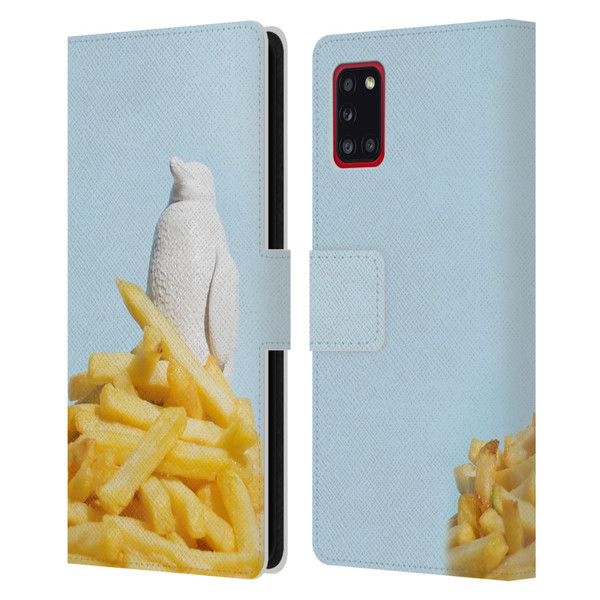 Pepino De Mar Foods Fries Leather Book Wallet Case Cover For Samsung Galaxy A31 (2020)