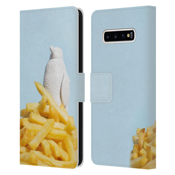 Pepino De Mar Foods Fries Leather Book Wallet Case Cover For Samsung Galaxy S10+ / S10 Plus