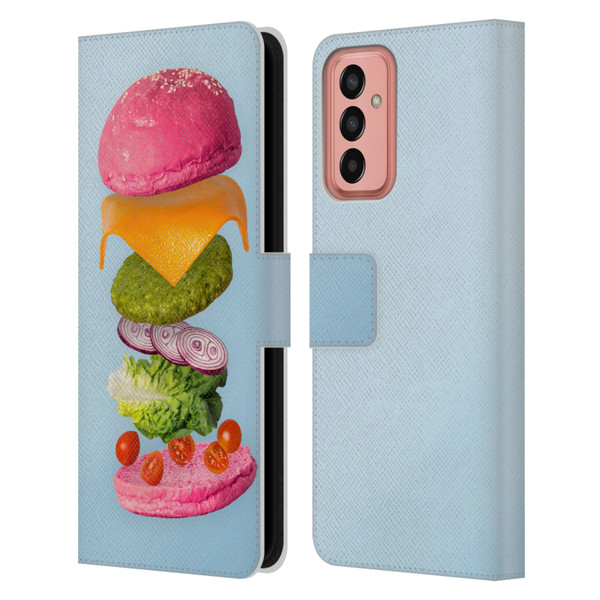 Pepino De Mar Foods Burger 2 Leather Book Wallet Case Cover For Samsung Galaxy M13 (2022)