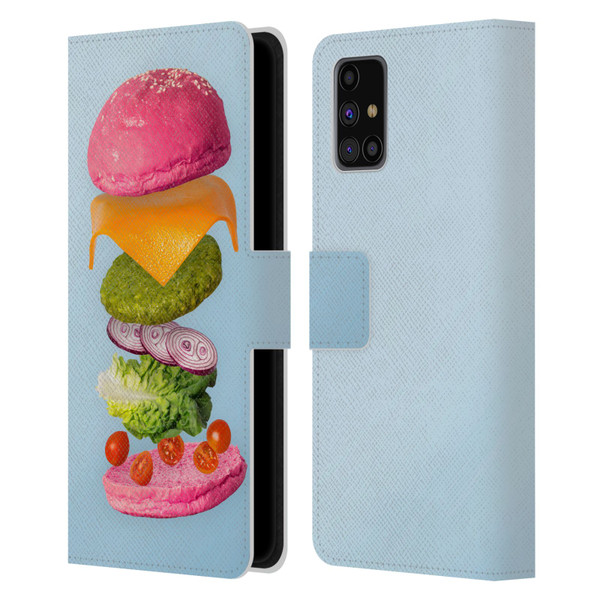 Pepino De Mar Foods Burger 2 Leather Book Wallet Case Cover For Samsung Galaxy M31s (2020)