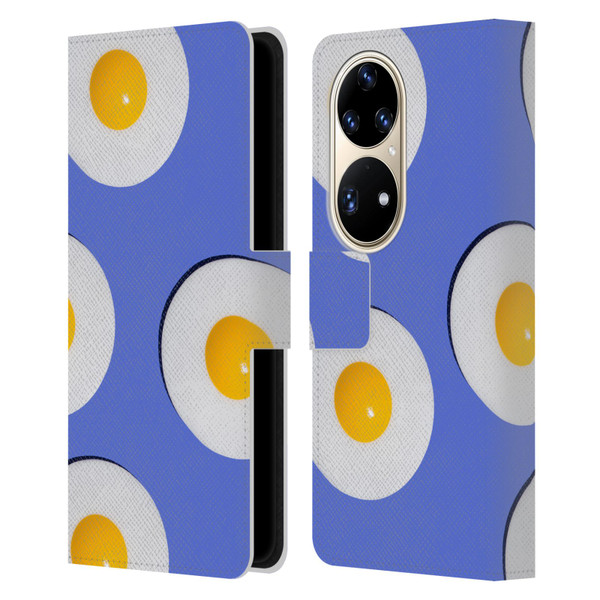 Pepino De Mar Patterns 2 Egg Leather Book Wallet Case Cover For Huawei P50 Pro
