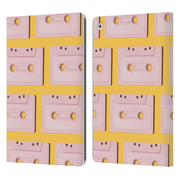 Pepino De Mar Patterns 2 Cassette Tape Leather Book Wallet Case Cover For Apple iPad 10.2 2019/2020/2021