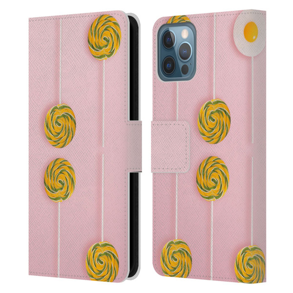 Pepino De Mar Patterns 2 Lollipop Leather Book Wallet Case Cover For Apple iPhone 12 / iPhone 12 Pro