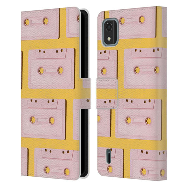 Pepino De Mar Patterns 2 Cassette Tape Leather Book Wallet Case Cover For Nokia C2 2nd Edition