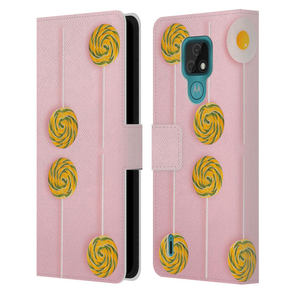 Pepino De Mar Patterns 2 Lollipop Leather Book Wallet Case Cover For Motorola Moto E7
