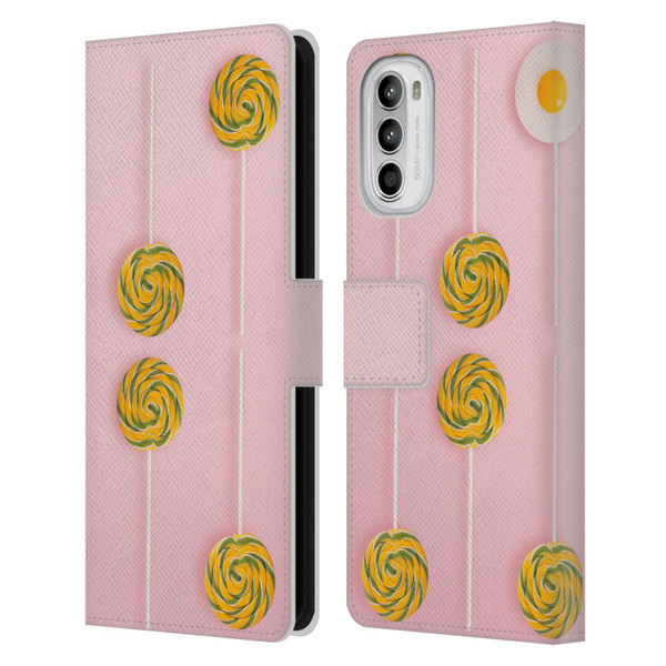 Pepino De Mar Patterns 2 Lollipop Leather Book Wallet Case Cover For Motorola Moto G52