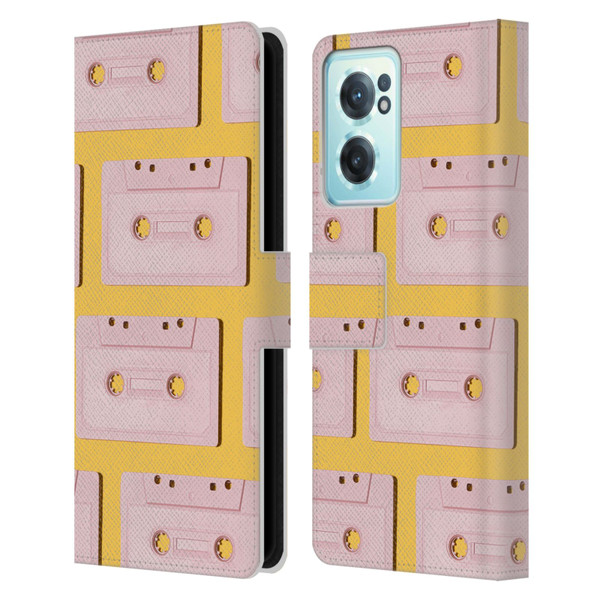 Pepino De Mar Patterns 2 Cassette Tape Leather Book Wallet Case Cover For OnePlus Nord CE 2 5G