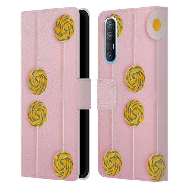 Pepino De Mar Patterns 2 Lollipop Leather Book Wallet Case Cover For OPPO Find X2 Neo 5G