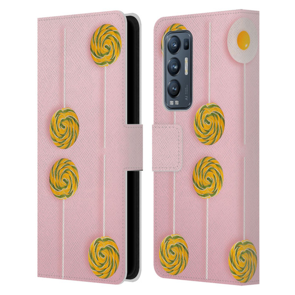 Pepino De Mar Patterns 2 Lollipop Leather Book Wallet Case Cover For OPPO Find X3 Neo / Reno5 Pro+ 5G