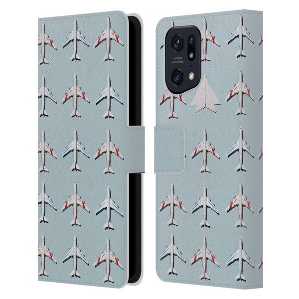 Pepino De Mar Patterns 2 Airplane Leather Book Wallet Case Cover For OPPO Find X5