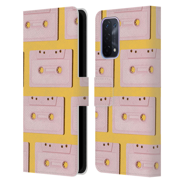 Pepino De Mar Patterns 2 Cassette Tape Leather Book Wallet Case Cover For OPPO A54 5G