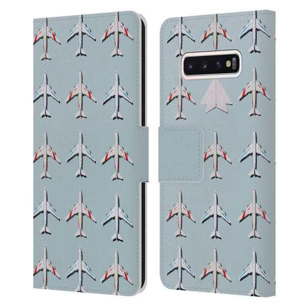 Pepino De Mar Patterns 2 Airplane Leather Book Wallet Case Cover For Samsung Galaxy S10