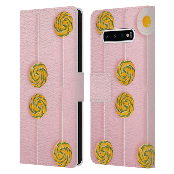 Pepino De Mar Patterns 2 Lollipop Leather Book Wallet Case Cover For Samsung Galaxy S10+ / S10 Plus