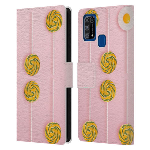 Pepino De Mar Patterns 2 Lollipop Leather Book Wallet Case Cover For Samsung Galaxy M31 (2020)