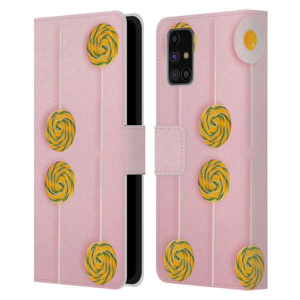 Pepino De Mar Patterns 2 Lollipop Leather Book Wallet Case Cover For Samsung Galaxy M31s (2020)