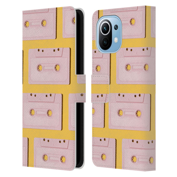Pepino De Mar Patterns 2 Cassette Tape Leather Book Wallet Case Cover For Xiaomi Mi 11
