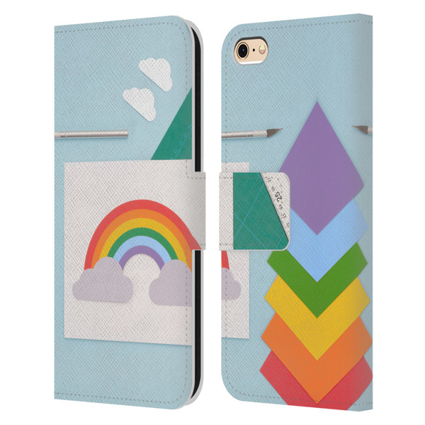 Pepino De Mar Rainbow Art Leather Book Wallet Case Cover For Apple iPhone 6 / iPhone 6s