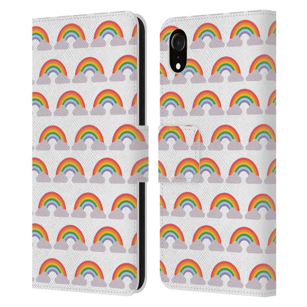 Pepino De Mar Rainbow Pattern Leather Book Wallet Case Cover For Apple iPhone XR