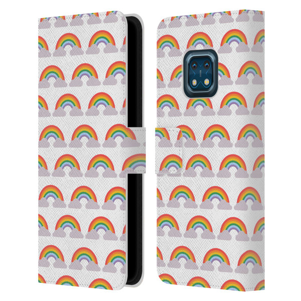 Pepino De Mar Rainbow Pattern Leather Book Wallet Case Cover For Nokia XR20