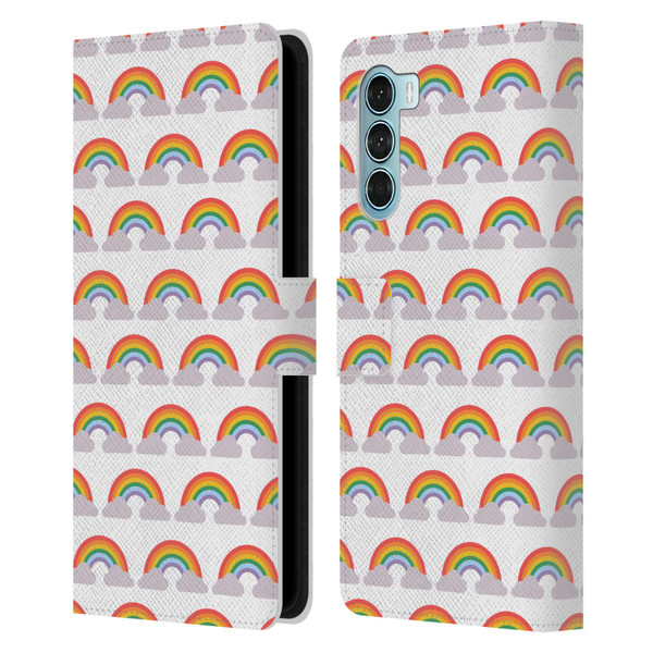Pepino De Mar Rainbow Pattern Leather Book Wallet Case Cover For Motorola Edge S30 / Moto G200 5G