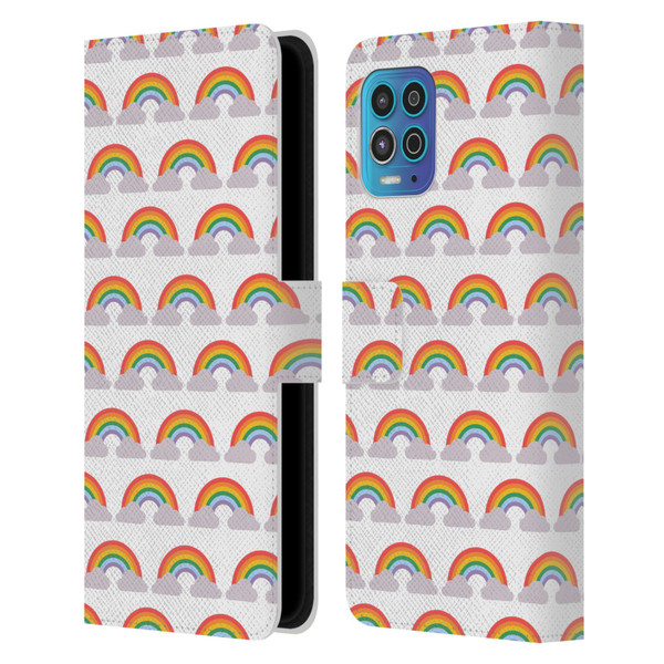 Pepino De Mar Rainbow Pattern Leather Book Wallet Case Cover For Motorola Moto G100