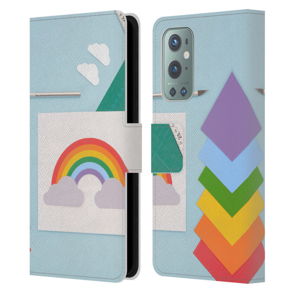 Pepino De Mar Rainbow Art Leather Book Wallet Case Cover For OnePlus 9