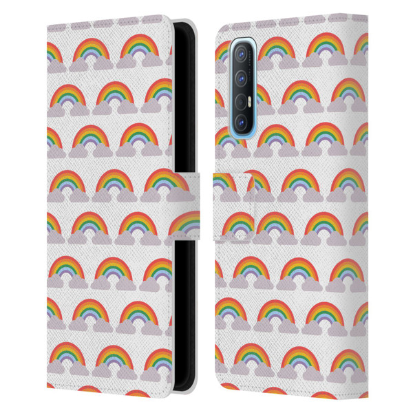 Pepino De Mar Rainbow Pattern Leather Book Wallet Case Cover For OPPO Find X2 Neo 5G