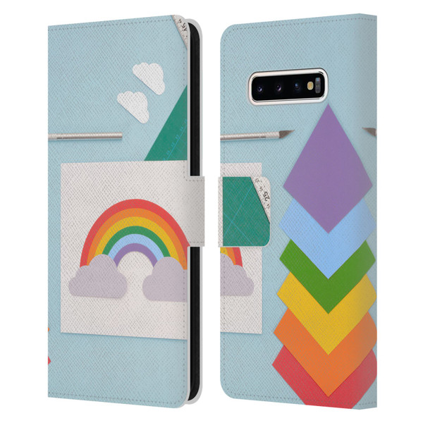 Pepino De Mar Rainbow Art Leather Book Wallet Case Cover For Samsung Galaxy S10+ / S10 Plus