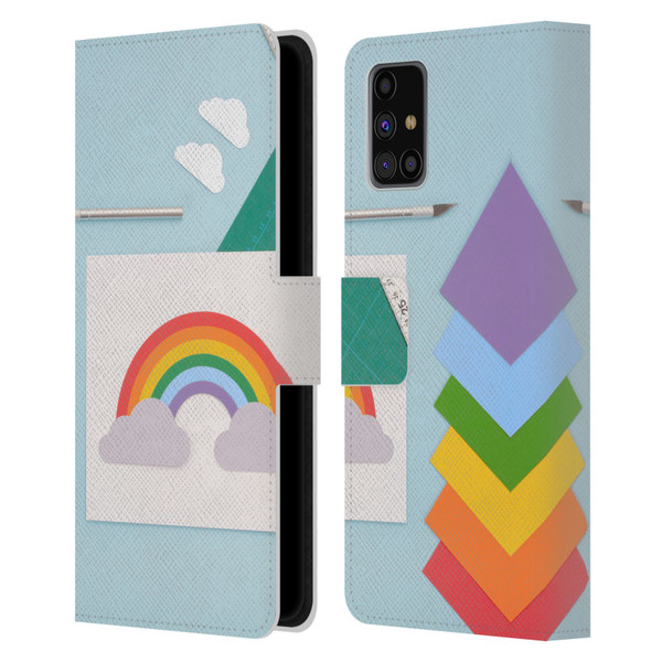 Pepino De Mar Rainbow Art Leather Book Wallet Case Cover For Samsung Galaxy M31s (2020)