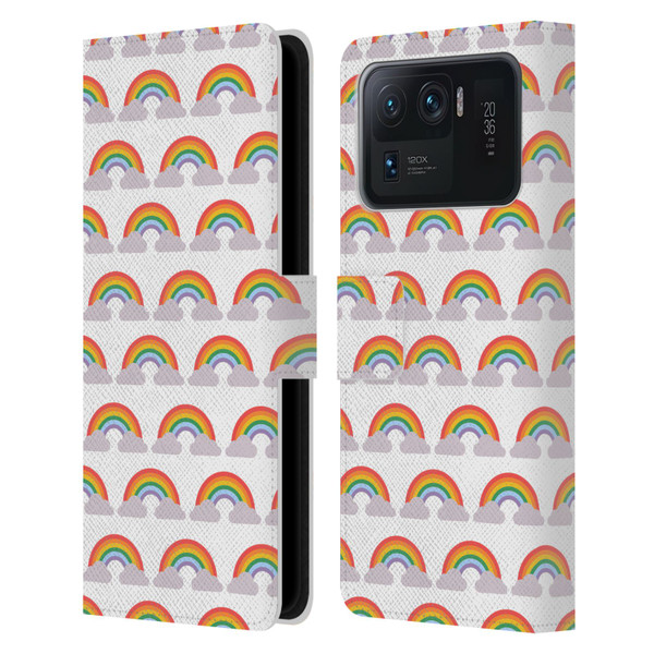 Pepino De Mar Rainbow Pattern Leather Book Wallet Case Cover For Xiaomi Mi 11 Ultra