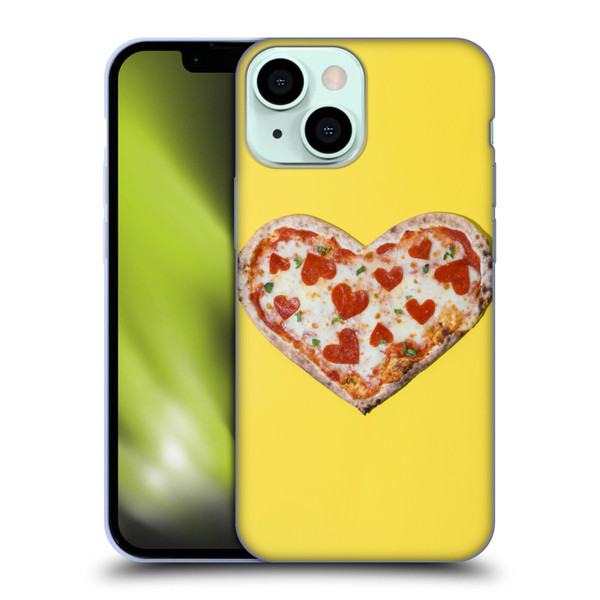 Pepino De Mar Foods Heart Pizza Soft Gel Case for Apple iPhone 13 Mini