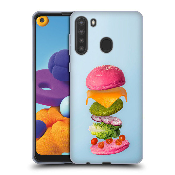 Pepino De Mar Foods Burger 2 Soft Gel Case for Samsung Galaxy A21 (2020)