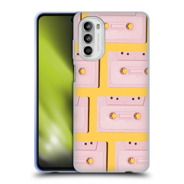 Pepino De Mar Patterns 2 Cassette Tape Soft Gel Case for Motorola Moto G52