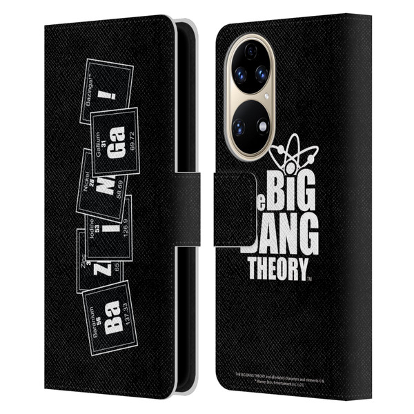The Big Bang Theory Bazinga Elements Leather Book Wallet Case Cover For Huawei P50
