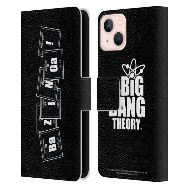 The Big Bang Theory Bazinga Elements Leather Book Wallet Case Cover For Apple iPhone 13