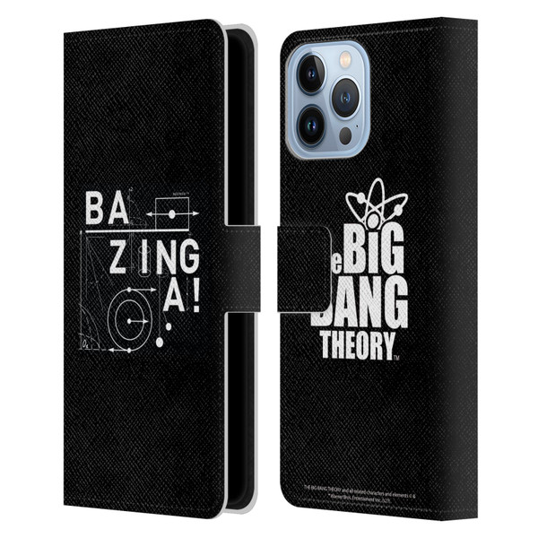 The Big Bang Theory Bazinga Physics Leather Book Wallet Case Cover For Apple iPhone 13 Pro Max
